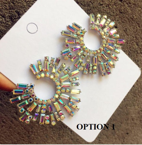 New Fashion Shiny Rhinestone Hoop Earrings CODE: KAR1382