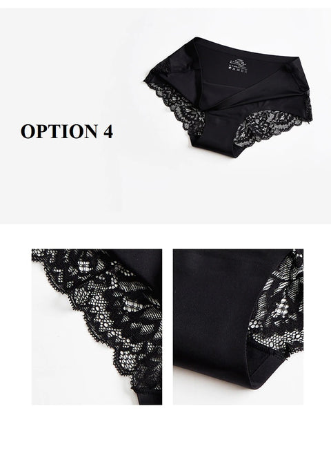 Sexy Lace Openwork Briefs Seamless Breathable Nylon Underwear CODE: KAR1388