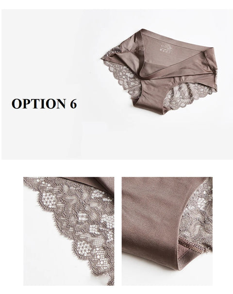 Sexy Lace Openwork Briefs Seamless Breathable Nylon Underwear CODE: KAR1388