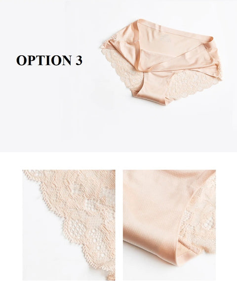 Sexy Lace Openwork Briefs Seamless Breathable Nylon Underwear CODE: KAR1388