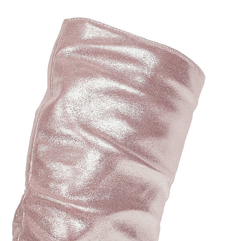Sequined Leather High Heel Pointed Toe Long Boots CODE: KAR1389