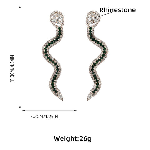 New Snake Shape Shiny Rhinestone Earrings CODE: KAR1392