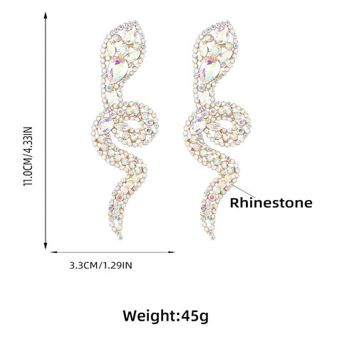 New Snake Shape Shiny Rhinestone Earrings CODE: KAR1392
