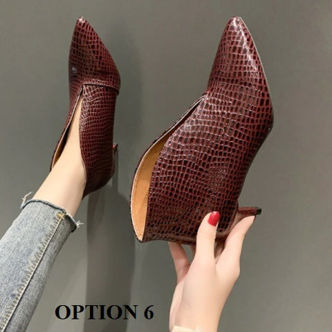 New  Casual  Sexy Pointed High Heel V Mouth Short Shoes CODE: KAR1394