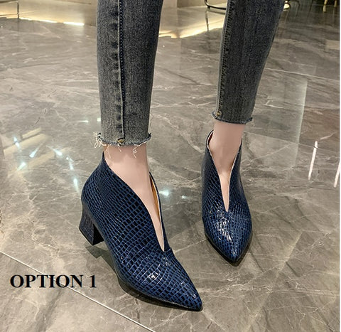 New  Casual  Sexy Pointed High Heel V Mouth Short Shoes CODE: KAR1394