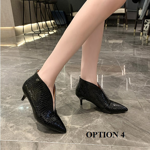New  Casual  Sexy Pointed High Heel V Mouth Short Shoes CODE: KAR1394