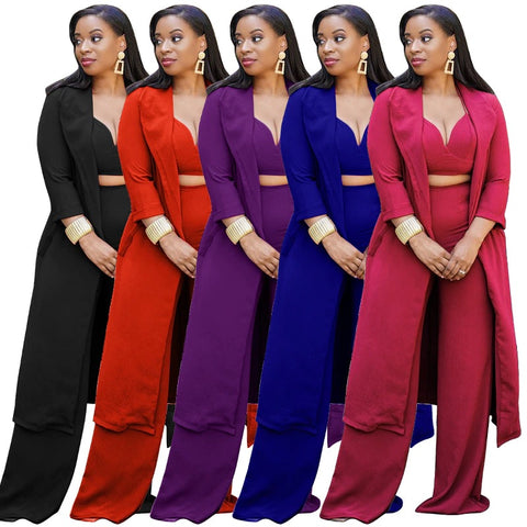 3 Piece Suit, Wide Leg Pants, Suspenders, V-Neck, Matching Three Piece Set CODE: KAR1400