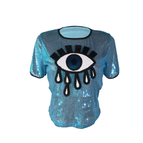 Sexy Sparkle Club Sequin Short Sleeve T-shirt CODE: KAR1404