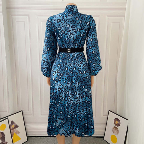 New Pleated Long Sleeve Streetwear V-Neck High Waist Dress CODE: KAR1405