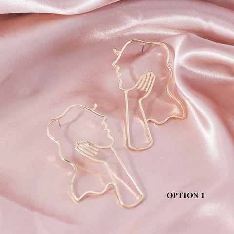 Alloy Hollow Out Irregular Face Earrings CODE: KAR1411