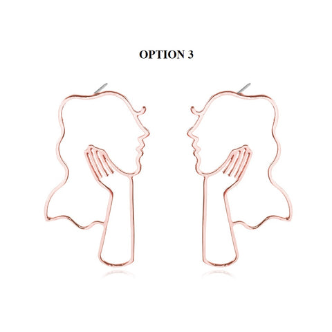 Alloy Hollow Out Irregular Face Earrings CODE: KAR1411