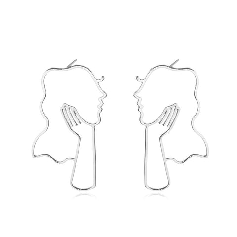 Alloy Hollow Out Irregular Face Earrings CODE: KAR1411