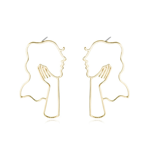 Alloy Hollow Out Irregular Face Earrings CODE: KAR1411