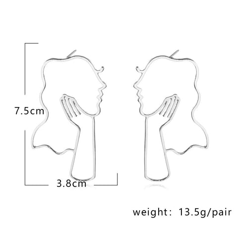 Alloy Hollow Out Irregular Face Earrings CODE: KAR1411