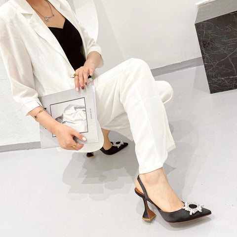 New Sexy Pointed Toe Crystal Pumps Classic High Heel CODE: KAR1412
