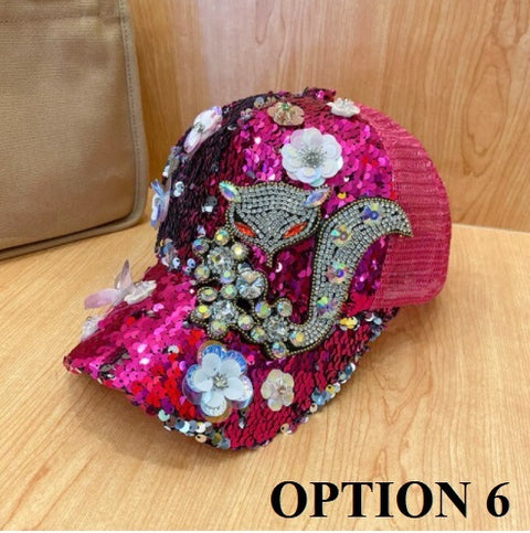 Outdoor Leisure Bead Sequin Diamond Inlay Shiny Light Decoration Baseball Cap CODE: KAR1415