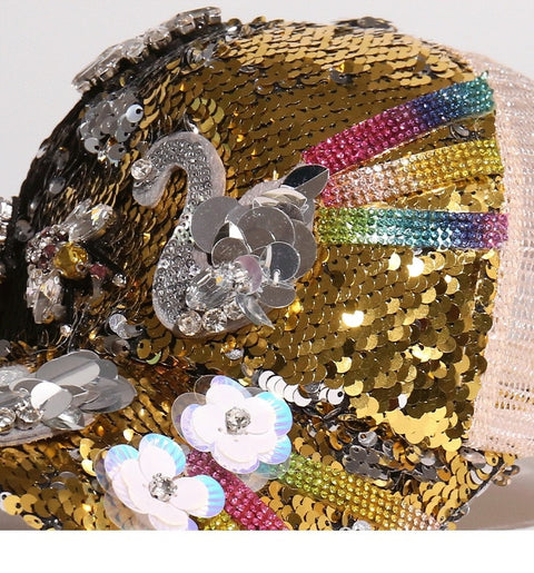 Outdoor Leisure Bead Sequin Diamond Inlay Shiny Light Decoration Baseball Cap CODE: KAR1415