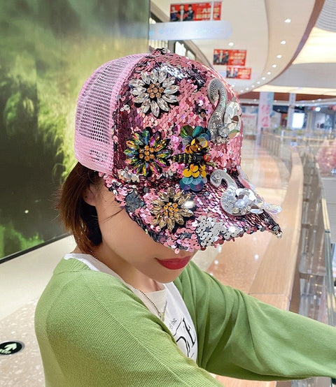 Outdoor Leisure Bead Sequin Diamond Inlay Shiny Light Decoration Baseball Cap CODE: KAR1415
