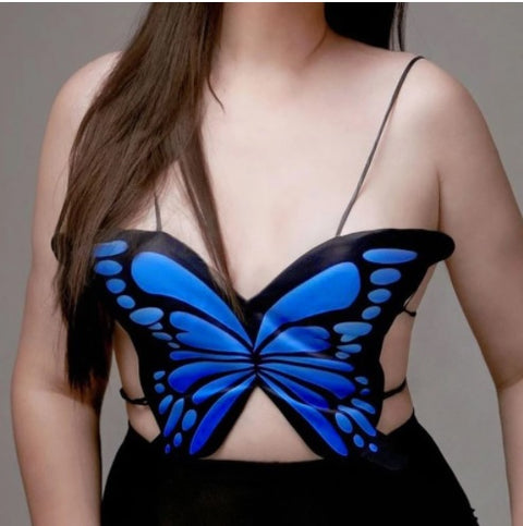 Butterfly Shape V Neck Backless Top CODE: KAR1418
