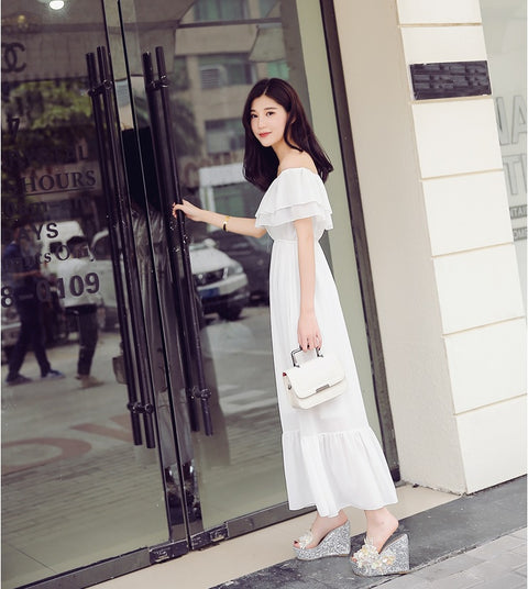 Flowers Lace Pearls Clear Wedge Super Flip flops Platform Sandal CODE: KAR1422
