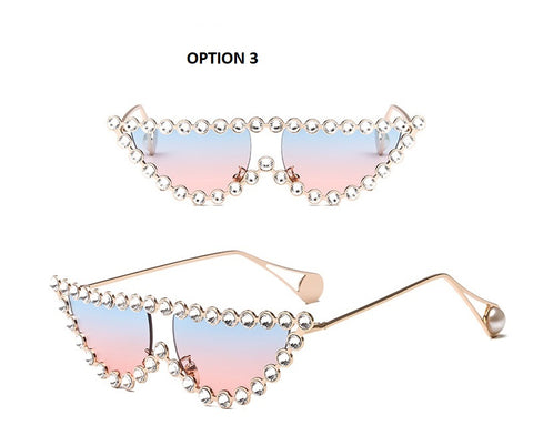 New Fashion Diamond Frame Cat Eye Sunglasses CODE: KAR1428