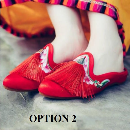 Flower Beijing Opera Ethnic Rubber Outside Embroidery Slippers CODE: KAR1431