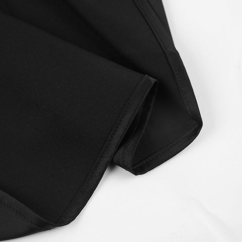 Sexy Diagonal Shoulder Satin Backing Crop Top CODE: KAR1437