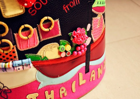 Interesting Stitching Unique Embroidery Handbags CODE: KAR1438