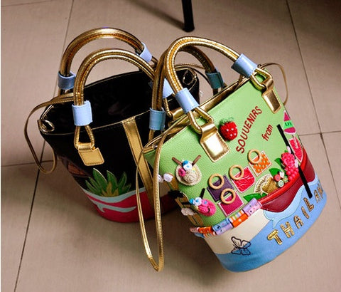Interesting Stitching Unique Embroidery Handbags CODE: KAR1438