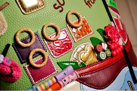 Interesting Stitching Unique Embroidery Handbags CODE: KAR1438