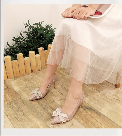 Best Bowknot Bridal Banquet Wedding Heel CODE: KAR1440