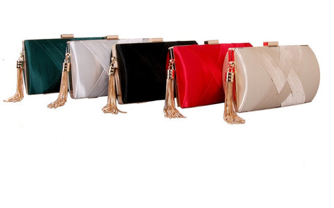 Luxury Silk Clutch Metal Chain Bags CODE: KAR1446