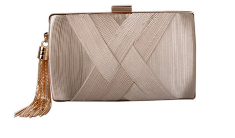 Luxury Silk Clutch Metal Chain Bags CODE: KAR1446
