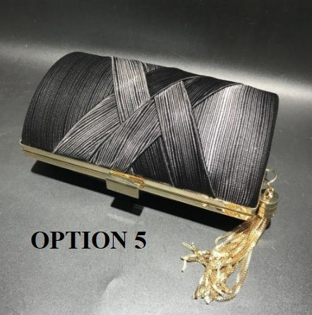 Luxury Silk Clutch Metal Chain Bags CODE: KAR1446