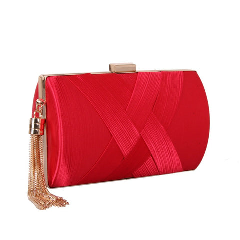 Luxury Silk Clutch Metal Chain Bags CODE: KAR1446