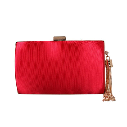 Luxury Silk Clutch Metal Chain Bags CODE: KAR1446