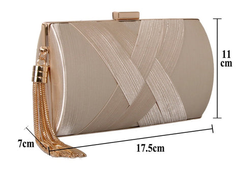 Luxury Silk Clutch Metal Chain Bags CODE: KAR1446