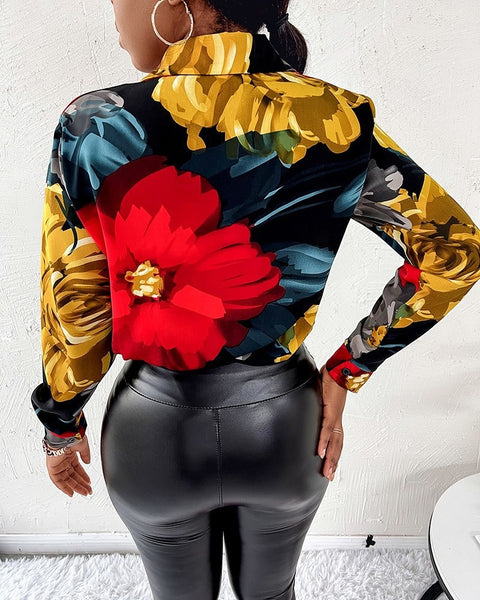 New Loose Contrast Color Long Sleeve Fashion Shirt CODE: KAR1453