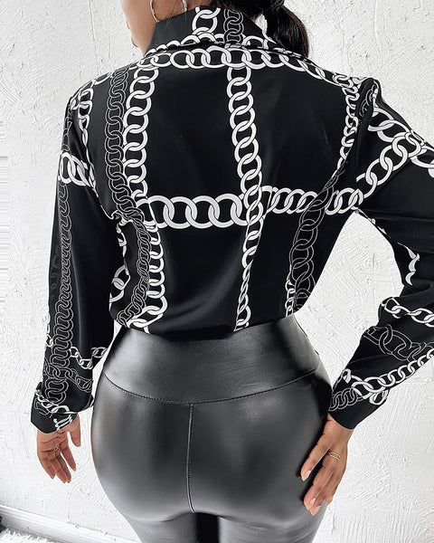 New Loose Contrast Color Long Sleeve Fashion Shirt CODE: KAR1453