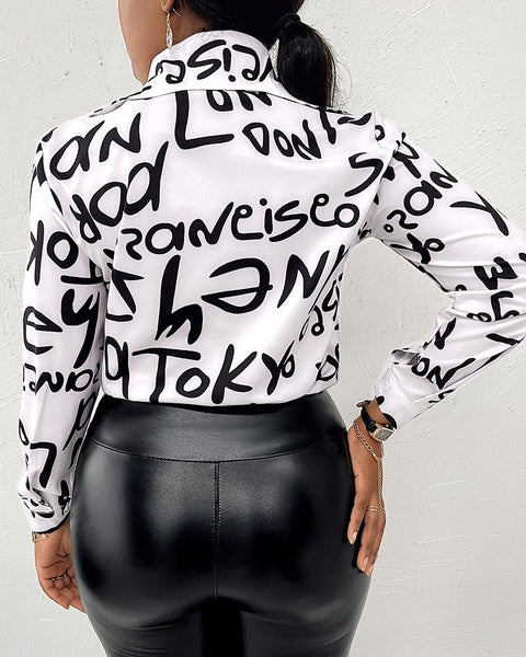 New Loose Contrast Color Long Sleeve Fashion Shirt CODE: KAR1453