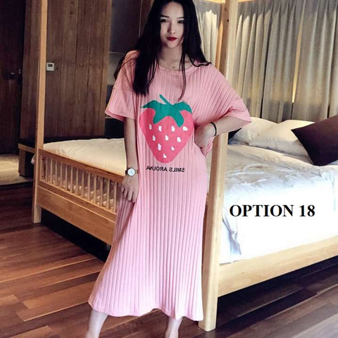 Sexy Oversize Sleepwear Lingerie Cute Print Flower Loose Night Dress CODE: KAR1466