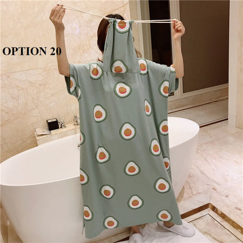 Sexy Oversize Sleepwear Lingerie Cute Print Flower Loose Night Dress CODE: KAR1466