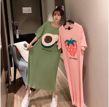 Sexy Oversize Sleepwear Lingerie Cute Print Flower Loose Night Dress CODE: KAR1466