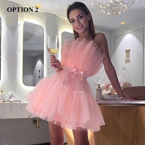 Sexy Elegant High Quality  Off Shoulder Bow-knot Mini Party Dress CODE: KAR1473