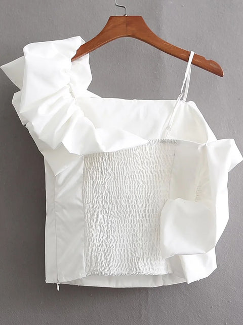 New Fashion White  Backless Hollow Out Sexy Crop Top CODE: KAR1475