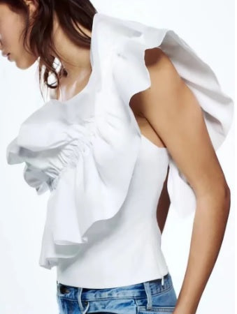 New Fashion White  Backless Hollow Out Sexy Crop Top CODE: KAR1475