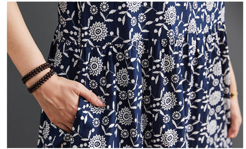 Summer Elegant Floral Casual Sleeveless Oversize Long Dress CODE: KAR1477