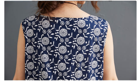 Summer Elegant Floral Casual Sleeveless Oversize Long Dress CODE: KAR1477