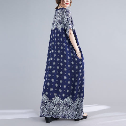 Summer Floor Length Bohemian Beach Wear Oversized Maxi Long Dress CODE: KAR1479