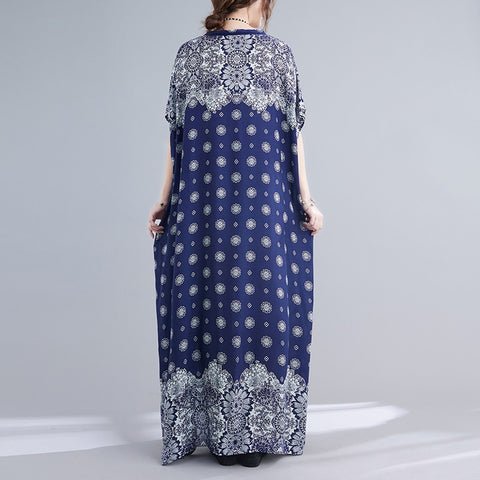 Summer Floor Length Bohemian Beach Wear Oversized Maxi Long Dress CODE: KAR1479